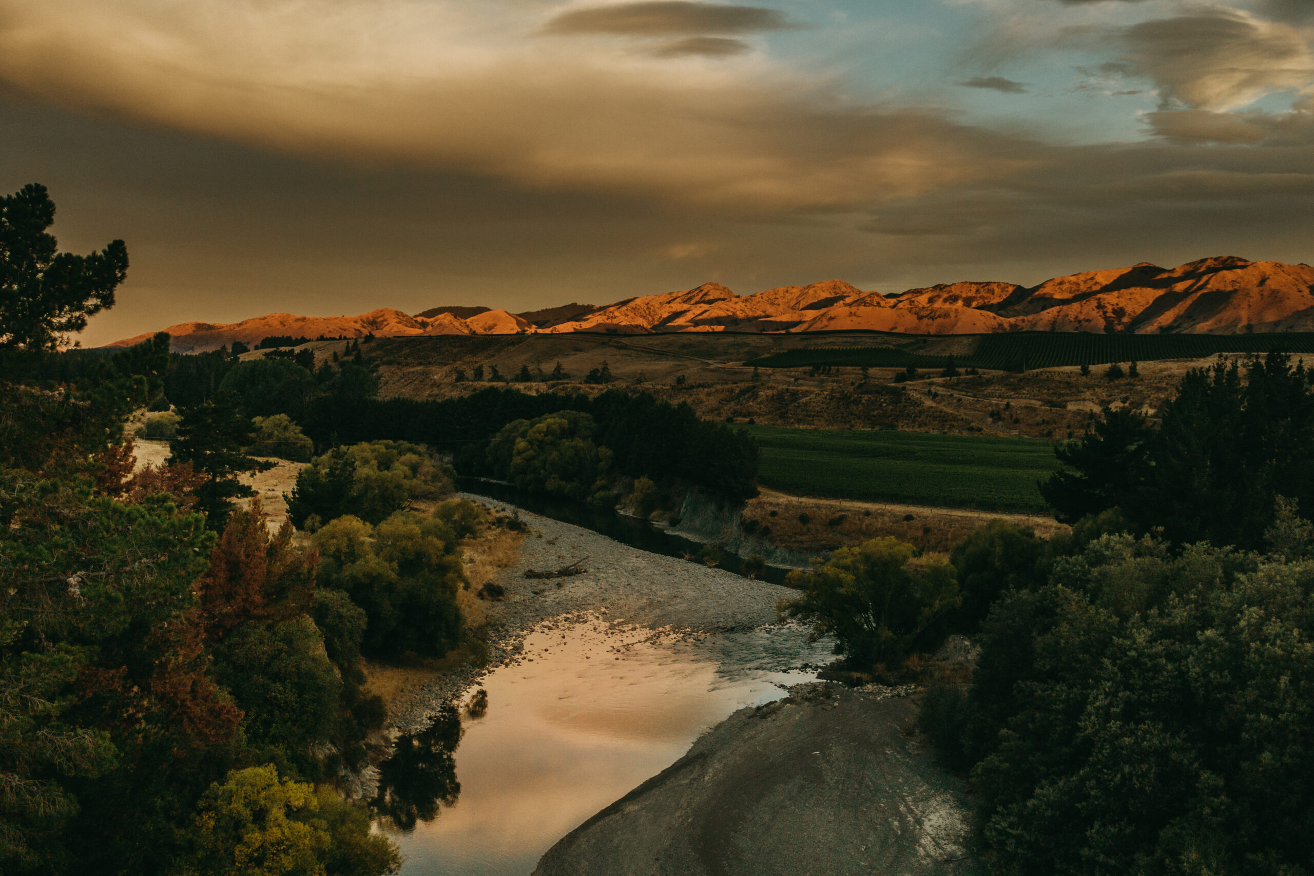 Aerial view of Waihopai vineyard, Marlborough, New Zealand